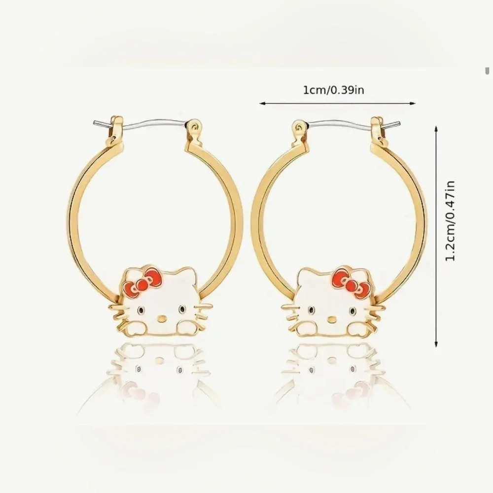 NEW Hello Kitty Gold Hoop Earrings